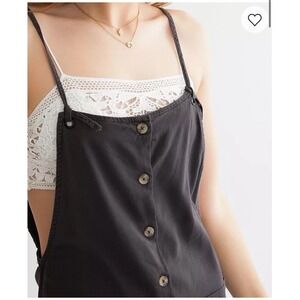 Women's Billabong Beach Cruiser Off Black Overalls Size Medium Wide Leg